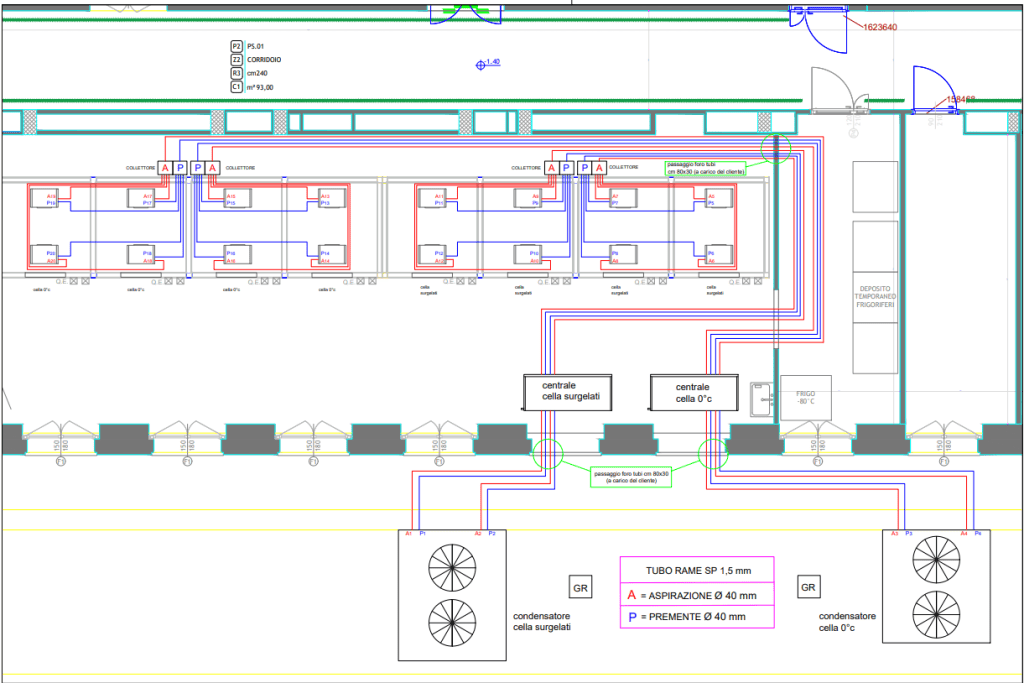 progettazione impianto frigorifero industriale Disegno tecnico ats milano